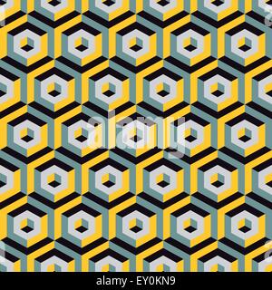Seamless abstract 3d avec éléments hexagonaux. Vector illustration. Illustration de Vecteur