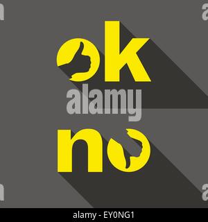 Ok, pas de symbole des signes. Pouce vers le haut et vers le bas d'icônes. Vector illustration pour votre conception. Illustration de Vecteur