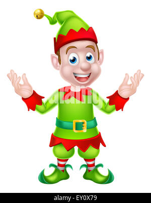 Cartoon Lutin de Noël ou Santa helper Noël Banque D'Images