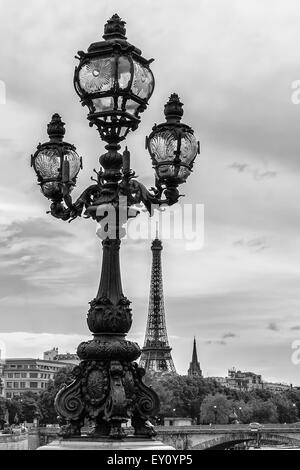 Paris vu de la tour Eiffel depuis le pont d'Alexandre III Banque D'Images