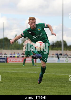 London, UK. 19 juillet, 2015. Nantwich Town's Chris Smith lors de la pré-saison match amical au stade de Weaver, Nantwich comme ville de Crewe Nantwich divertir Alexandra. Credit : SJN/Alamy Live News Banque D'Images