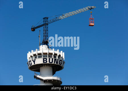 La tour de l'élastique sur la jetée, Scheveningen, Den Haag, La Haye, Hollande méridionale, Pays-Bas Banque D'Images