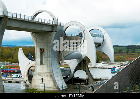 La roue de Falkirk, le premier ascenseur à bateaux rotatif, Falkirk, Ecosse, Royaume-Uni Banque D'Images