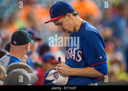 Houston, Texas, USA. 19 juillet, 2015. avant un match entre les Astros de Houston et les Rangers du Texas au Minute Maid Park de Houston, TX. Les Astros a gagné 10-0. Credit : Cal Sport Media/Alamy Live News Banque D'Images