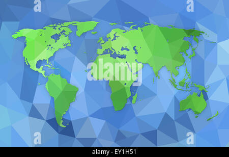 Carte du monde en style polygonal (structure géométrique) Banque D'Images