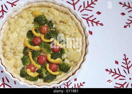 Brocoli et chou-fleur gratiné au pour Noël Banque D'Images