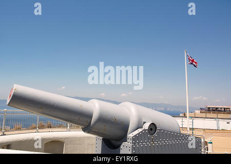 Cannon à Europa Point dans Gibraltar (UK) Banque D'Images