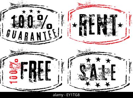 Grunge stamps - garantie, loyer, vente et gratuitement Illustration de Vecteur
