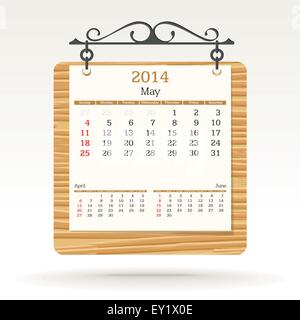 Mai 2014 - Calendrier - vector illustration Illustration de Vecteur