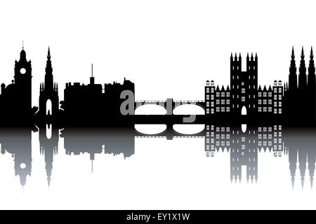 Edinburgh skyline - noir et blanc vector illustration Illustration de Vecteur