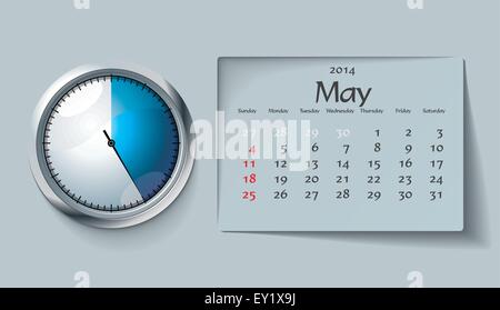Mai 2014 - Calendrier - vector illustration Illustration de Vecteur