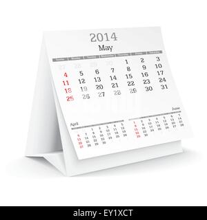 Mai 2014 - Calendrier - vector illustration Illustration de Vecteur