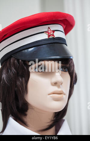 Mannequin dans l'ancien employé des chemins de fer d'uniformes Banque D'Images