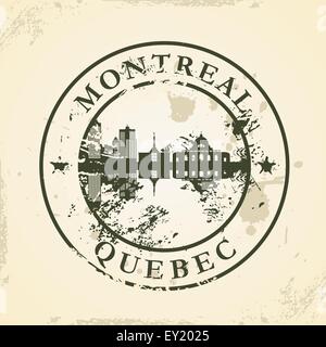 Grunge rubber stamp avec Montréal, Québec - vector illustration Illustration de Vecteur
