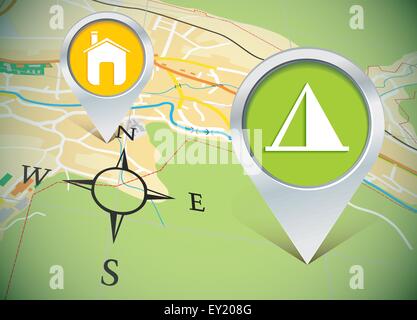 La carte avec les axes - vector illustration Illustration de Vecteur