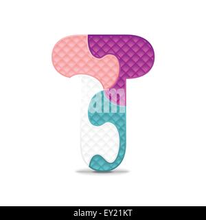 Lettre T écrit avec puzzle alphabet - vector illustration Illustration de Vecteur