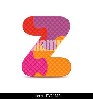 Lettre Z écrit avec puzzle alphabet - vector illustration Illustration de Vecteur