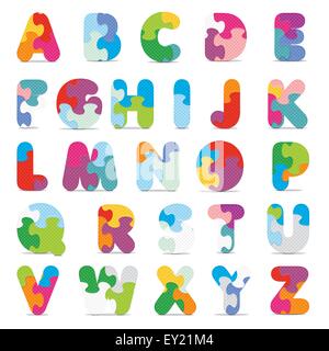 Écrit avec l'Alphabet puzzle - vector illustration Illustration de Vecteur