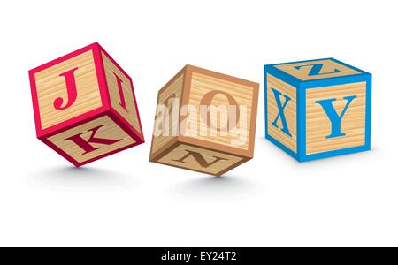 JOY écrit avec alphabet blocks - vector illustration Illustration de Vecteur