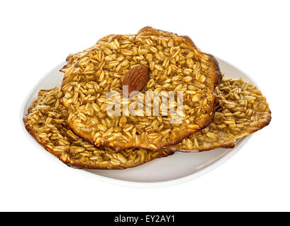 Oatmeal Cookies isolé sur fond blanc Banque D'Images