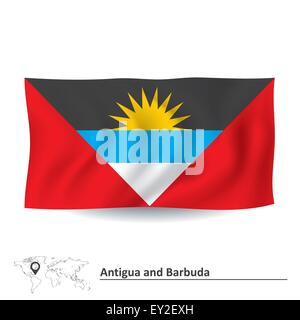 Pavillon d'Antigua et Barbuda - vector illustration Illustration de Vecteur