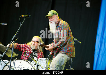 Seasick Steve joue sur la scène principale à T In The Park Festival à Strathallan château le 11 juillet 2015 Banque D'Images