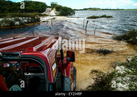 Un passage de divers lacs de Jericoacora. Banque D'Images