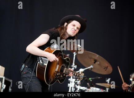 James Bay joue sur la scène principale au Festival T In The Park à Strathallan château le 12 juillet 2015 Banque D'Images