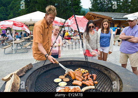 La Suisse, canton des Grisons, Lenzerheide, grillé Banque D'Images