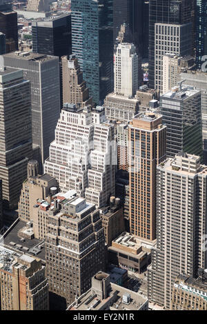 Vue aérienne de Manhattan depuis l'Empire State Building, New York City, États-Unis Banque D'Images