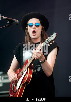 James Bay joue sur la scène principale au Festival T In The Park à Strathallan château le 12 juillet 2015 Banque D'Images