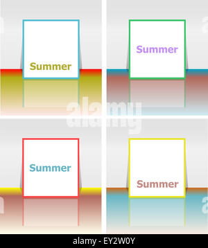 Hello summer poster. été l'arrière-plan. Poster Effets, cadre. Bonnes vacances, vacances carte carte. Profitez de votre été. Banque D'Images
