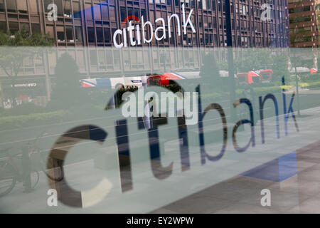 Un logo de la Citibank s'identifier centre-ville de Washington, D.C., le 11 juillet 2015. Citibank est la division Consumer de Citigroup. Banque D'Images