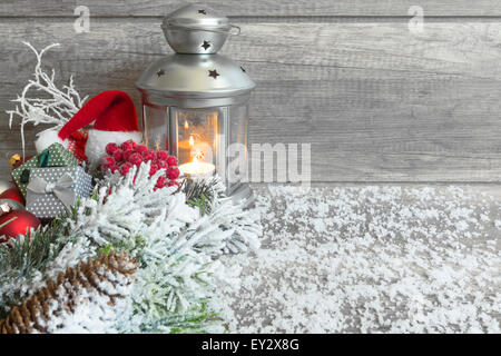 Décoration de Noël sur des planches Banque D'Images