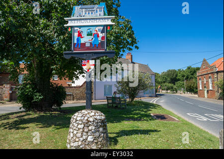 Thornham village sign Banque D'Images