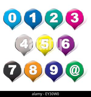 Pointeur de carte moderne avec l'illustration et de l'ombre portée conique d'argent Banque D'Images