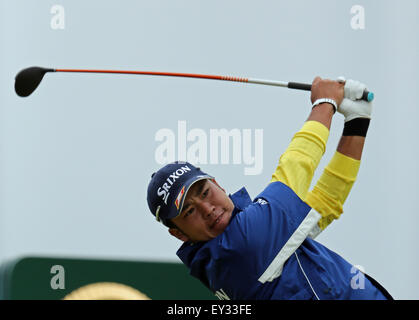 Fife, en Écosse. 19 juillet, 2015. Hideki Matsuyama (JPN) Golf : Hideki Matsuyama du Japon en action sur le 7e trou lors du troisième tour de la 144e British Open Championship à l'Old Course de St Andrews, dans le Fife, en Écosse . © Koji Aoki/AFLO SPORT/Alamy Live News Banque D'Images