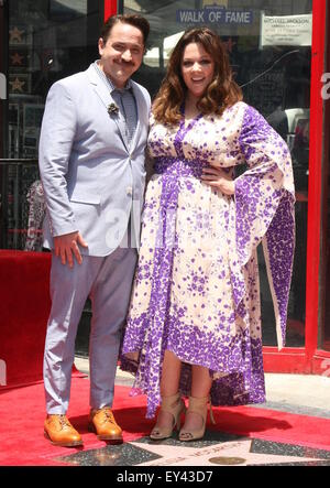 Melissa McCarthy reçoit une étoile sur le Hollywood Walk of Fame avec : Ben Falcone, Melissa McCarthy Où : Los Angeles, California, United States Quand : 18 mai 2015 Banque D'Images