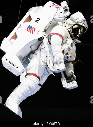 Combinaison spatiale de l'astronaute, le Kennedy Space Center visitor complex, cap Canaveral, Floride, USA Banque D'Images