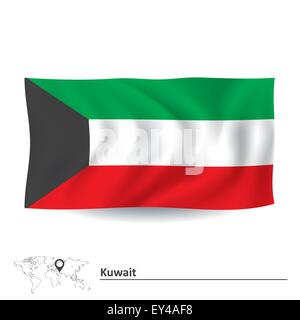 Pavillon du Koweït - vector illustration Illustration de Vecteur