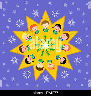 Des chants de Noël pour enfants Banque D'Images