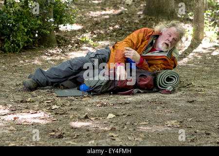 Une promenade dans les bois est une aventure comédie américaine 2015 biopic film réalisé par Ken Kwapis, basé sur le livre/mémoire de 1998 du même nom par Bill Bryson. Cette photo est pour un usage éditorial uniquement et est l'auteur de la société film et/ou le photographe attribué par le film ou la société de production et ne peut être reproduite que par des publications dans le cadre de la promotion du film ci-dessus. Un crédit obligatoire pour l'entreprise de film est nécessaire. Le photographe devrait également être portés lorsqu'il est connu. Banque D'Images