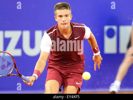 Umag, Croatie. 21 juillet, 2015. (Croatie) Borna Coric durant la match de simple Coricida v Granollers 26e ATP Konzum Croatie Umag Open tournoi au Stadion Stella Maris, le 21 juillet 2015 à Umag. Credit : Andrea Spinelli/Alamy Live News Banque D'Images