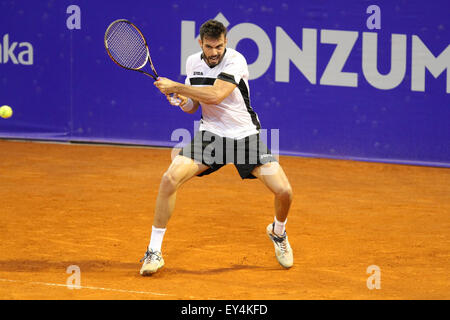 Umag, Croatie. 21 juillet, 2015. Marcel Granollers (Espagne) au cours de la match de simple Coricida v Granollers 26e ATP Konzum Croatie Umag Open tournoi au Stadion Stella Maris, le 21 juillet 2015 à Umag. Credit : Andrea Spinelli/Alamy Live News Banque D'Images