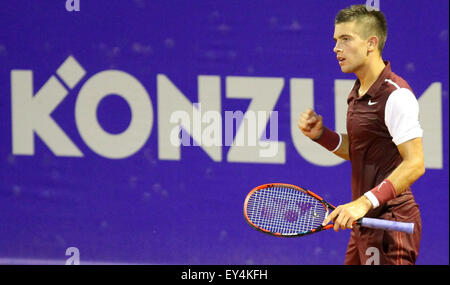 Umag, Croatie. 21 juillet, 2015. (Croatie) Borna Coric durant la match de simple Coricida v Granollers 26e ATP Konzum Croatie Umag Open tournoi au Stadion Stella Maris, le 21 juillet 2015 à Umag. Credit : Andrea Spinelli/Alamy Live News Banque D'Images