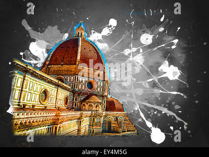 La basilique de Santa Maria del Fiore, Florence, Italie Banque D'Images