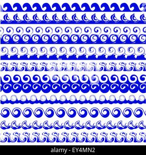 Ensemble de vagues de mer Illustration de Vecteur