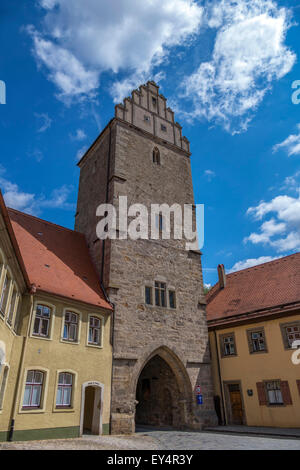 Rothenburger Gate, Dinkelsbuhl, Route Romantique, Middle Franconia, Bavaria, Germany Banque D'Images