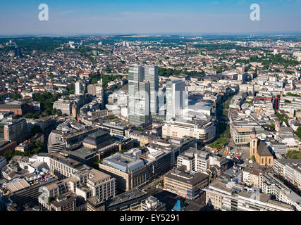 Palais Quartier et Zeil, centre-ville, vue depuis la tour principale, Frankfurt am Main, Hesse, Allemagne Banque D'Images