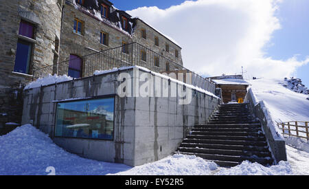 La station de Gornergrat Matterhorn, bâtiment et Banque D'Images